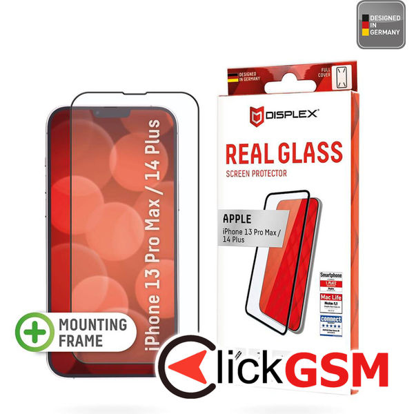 Displex - Premium Real Glass Full Cover - iPhone 13 Pro Max / 14 Plus - Black