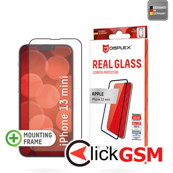 Displex - Premium Real Glass Full Cover - iPhone 13 mini - Black