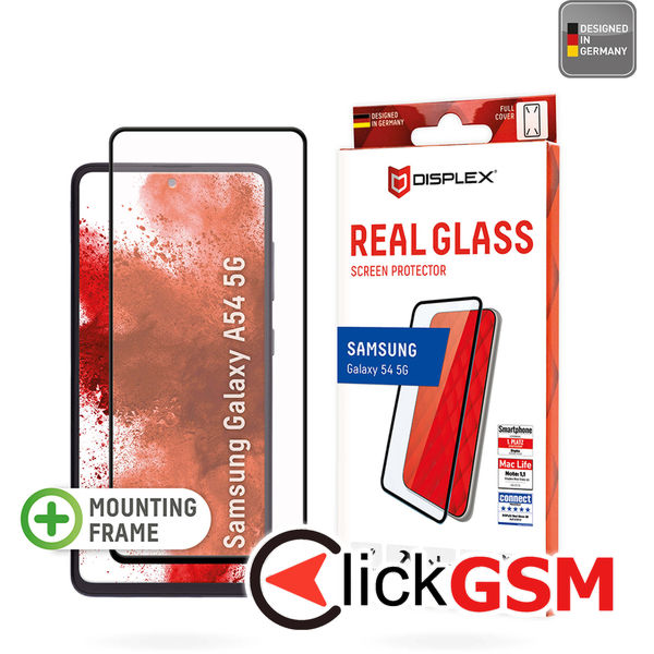 Displex - Premium Real Glass Full Cover - Samsung Galaxy A54 - Black