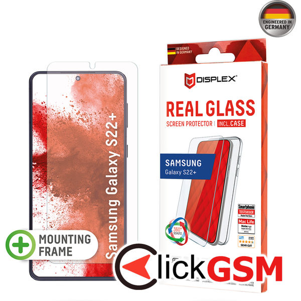 Displex - Premium [Pack] Real Glass + Case - Samsung Galaxy S22 Plus 5G - Clear
