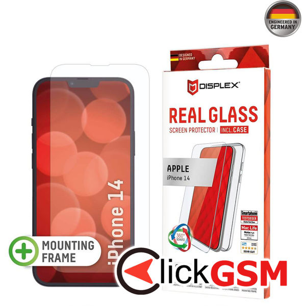 Displex - Premium [Pack] Real Glass + Case - iPhone 14 - Clear