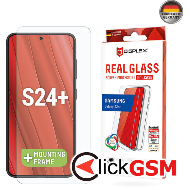 Displex - Premium [Pack] Real Glass + Case - Samsung Galaxy S24+ - Clear