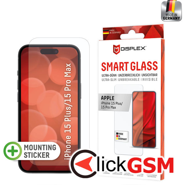 Displex - Premium Smart Glass - iPhone 15 Plus / 15 Pro Max - Clear