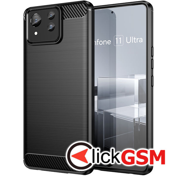 Techsuit - Carbon Silicone - Asus Zenfone 11 Ultra - Black