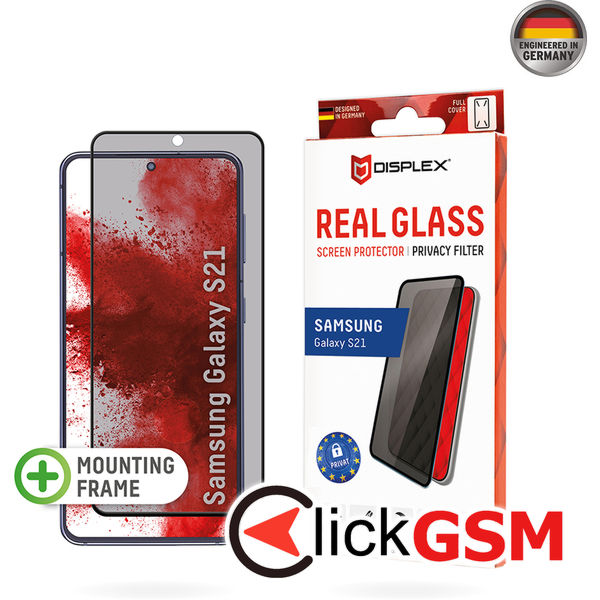Displex - Premium Real Glass Privacy Full Cover - Samsung Galaxy S21 5G - Black