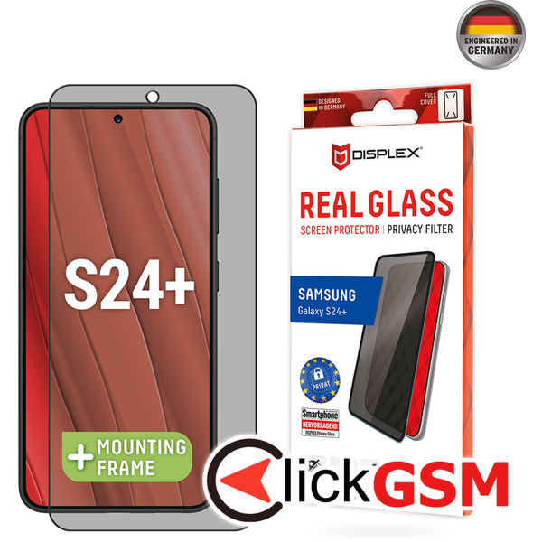 Displex - Premium Real Glass Privacy Full Cover - Samsung Galaxy S24+ - Black