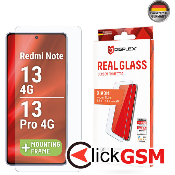 Displex - Premium Real Glass 2D - Xiaomi Redmi Note 13 4G / Note 13 Pro 4G / Poco M6 Pro 4G - Clear