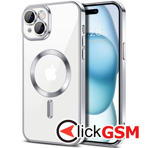 Techsuit - Luxury Crystal MagSafe - iPhone 15 Plus - Silver