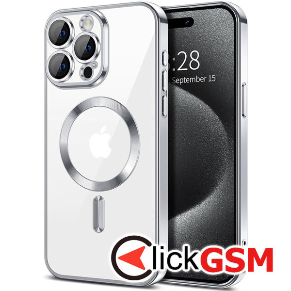 Techsuit - Luxury Crystal MagSafe - iPhone 15 Pro Max - Silver