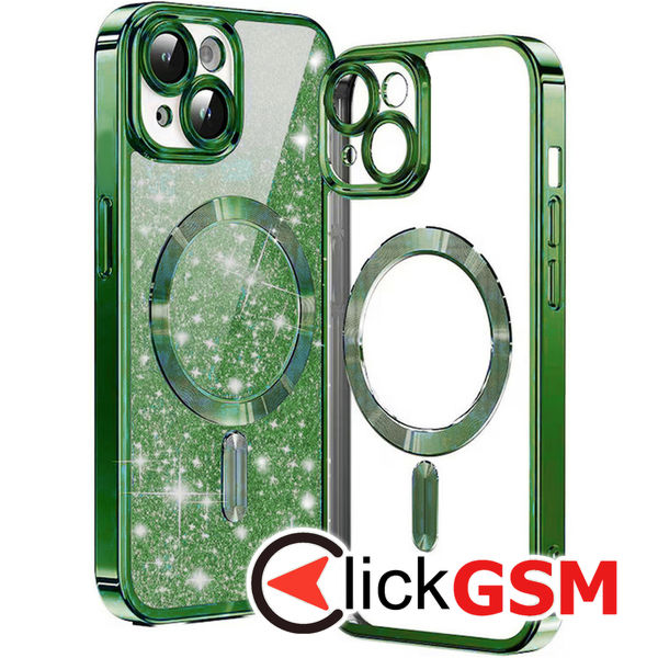 Techsuit - Luxury Glitter MagSafe - iPhone 14 Plus - Deep Green