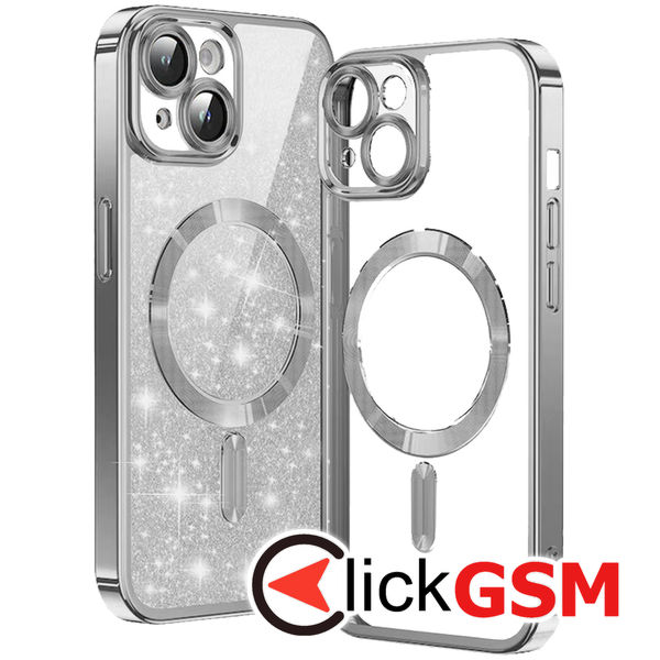 Techsuit - Luxury Glitter MagSafe - iPhone 14 Plus - Silver