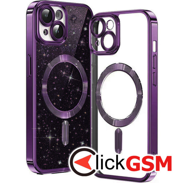 Techsuit - Luxury Glitter MagSafe - iPhone 15 - Deep Purple