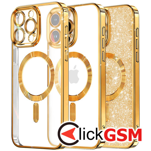 Techsuit - Luxury Glitter MagSafe - iPhone 15 Pro - Gold