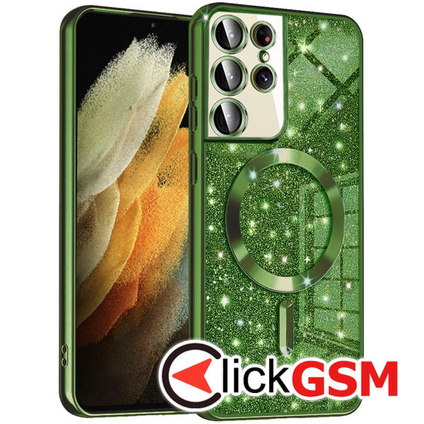 Techsuit - Luxury Glitter MagSafe - Samsung Galaxy S21 Ultra 5G - Deep Green