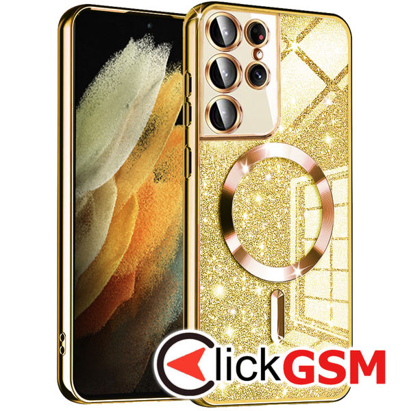 Techsuit - Luxury Glitter MagSafe - Samsung Galaxy S21 Ultra 5G - Gold