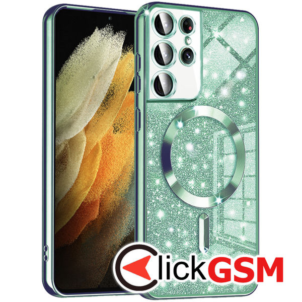 Techsuit - Luxury Glitter MagSafe - Samsung Galaxy S21 Ultra 5G - Light Green