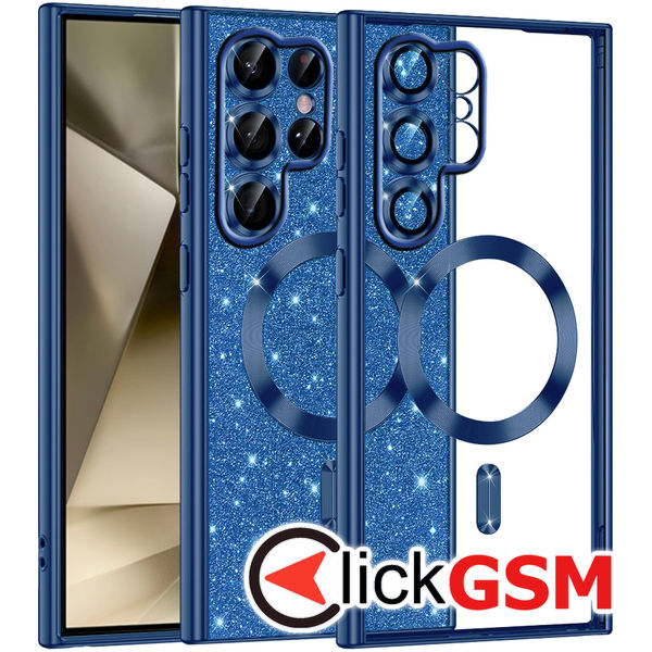 Techsuit - Luxury Glitter MagSafe - Samsung Galaxy S22 Ultra 5G - Deep Blue