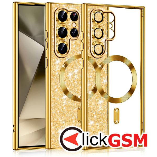 Techsuit - Luxury Glitter MagSafe - Samsung Galaxy S22 Ultra 5G - Gold