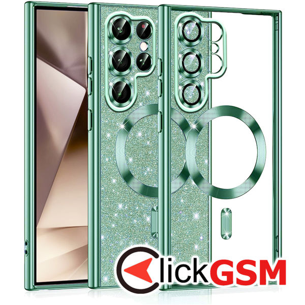 Techsuit - Luxury Glitter MagSafe - Samsung Galaxy S22 Ultra 5G - Light Green