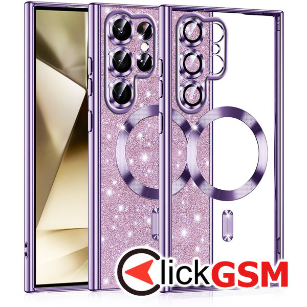 Techsuit - Luxury Glitter MagSafe - Samsung Galaxy S22 Ultra 5G - Light Purple