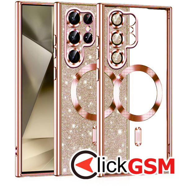 Techsuit - Luxury Glitter MagSafe - Samsung Galaxy S22 Ultra 5G - Rose Gold