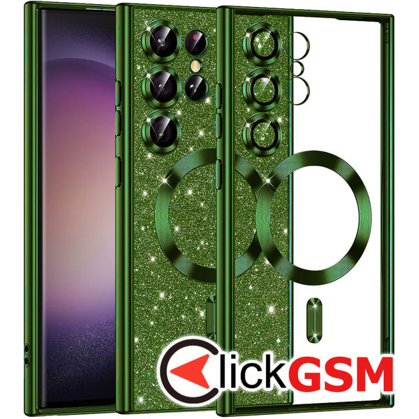 Techsuit - Luxury Glitter MagSafe - Samsung Galaxy S23 Ultra - Deep Green