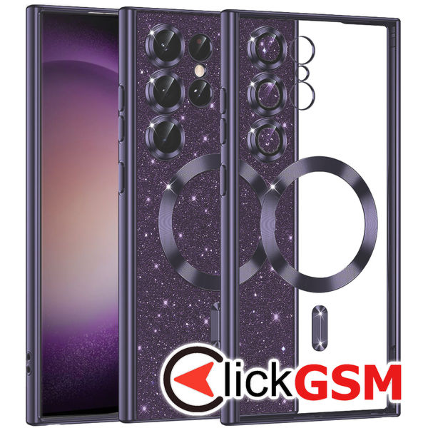 Techsuit - Luxury Glitter MagSafe - Samsung Galaxy S23 Ultra - Deep Purple