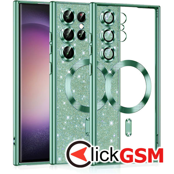 Techsuit - Luxury Glitter MagSafe - Samsung Galaxy S23 Ultra - Light Green