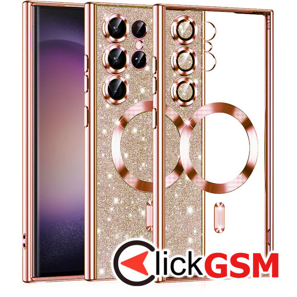 Techsuit - Luxury Glitter MagSafe - Samsung Galaxy S23 Ultra - Rose Gold