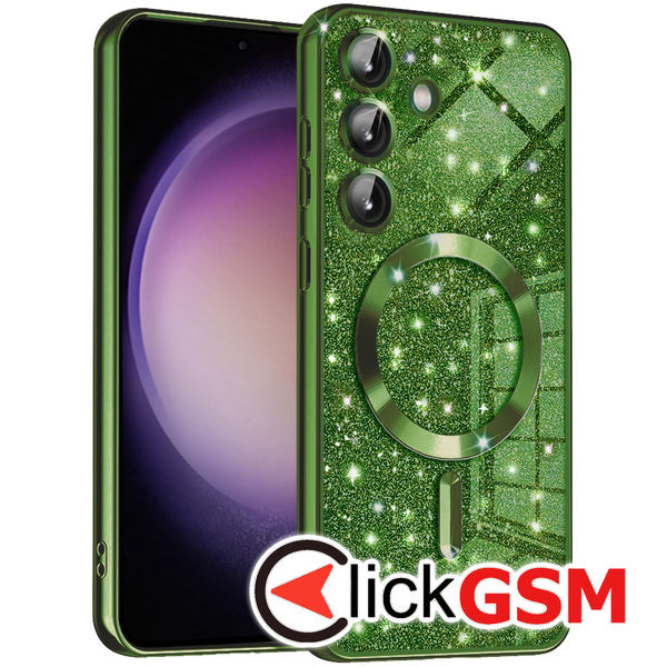 Techsuit - Luxury Glitter MagSafe - Samsung Galaxy S23 FE - Deep Green