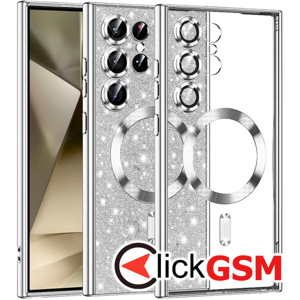 Techsuit - Luxury Glitter MagSafe - Samsung Galaxy S24 Ultra - Silver