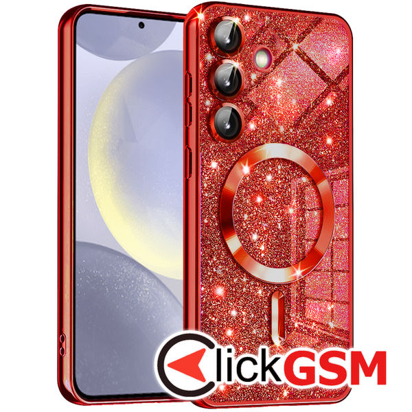 Techsuit - Luxury Glitter MagSafe - Samsung Galaxy S24+ - Red
