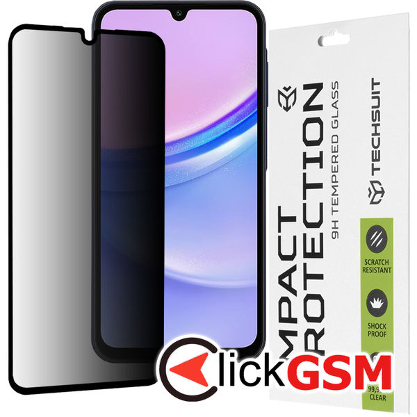 Techsuit - 111D Privacy Full?Glue - Samsung Galaxy A15 4G / A15 5G / M15 - Black