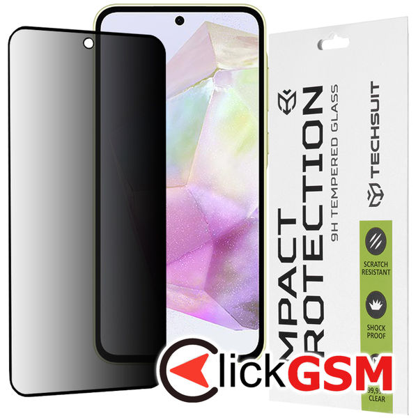 Techsuit - 111D Privacy Full?Glue - Samsung Galaxy A35 5G - Black