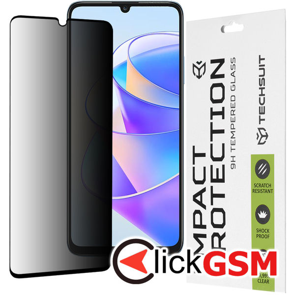 Techsuit - 111D Privacy Full?Glue - Honor X7a - Black