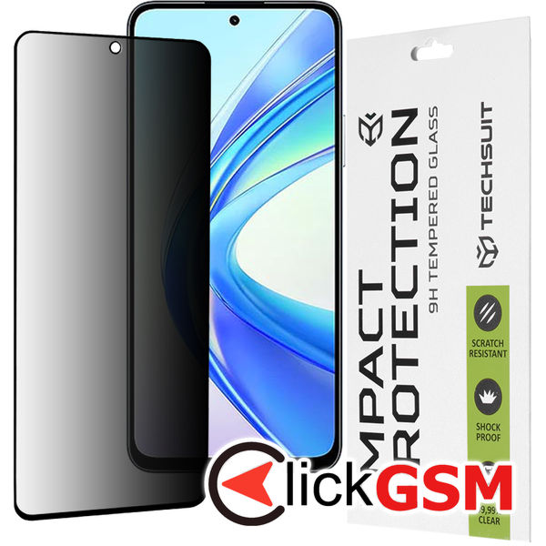 Techsuit - 111D Privacy Full?Glue - Honor X7b / X7b 5G / 90 SMART - Black
