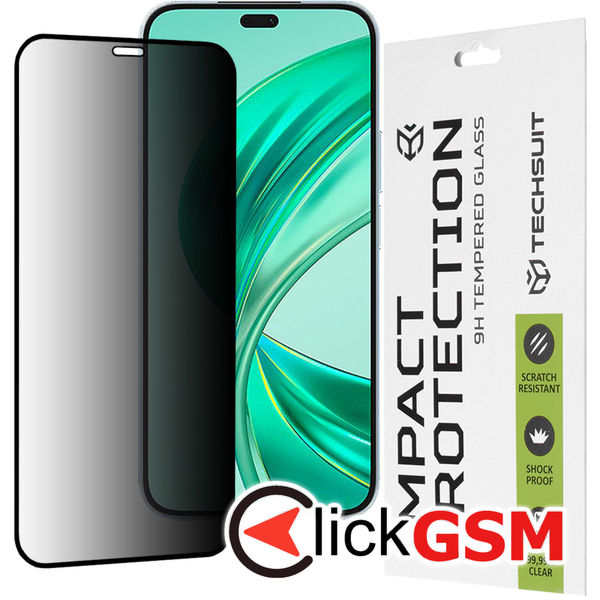Techsuit - 111D Privacy Full?Glue - Honor X8b - Black