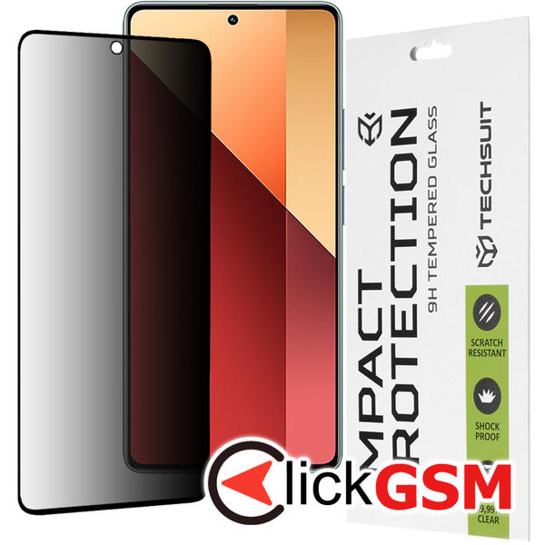 Techsuit - 111D Privacy Full?Glue - Xiaomi Redmi Note 13 Pro 4G / Poco M6 Pro 4G - Black