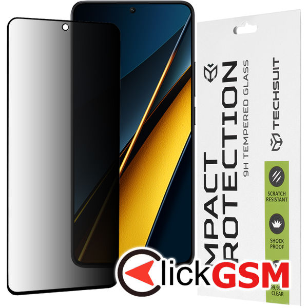 Techsuit - 111D Privacy Full?Glue - Xiaomi Poco X6 Pro - Black