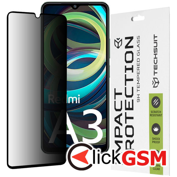 Techsuit - 111D Privacy Full?Glue - Xiaomi Redmi A3 - Black