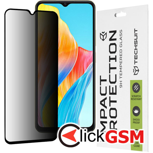 Techsuit - 111D Privacy Full?Glue - Oppo A18 / A38 - Black