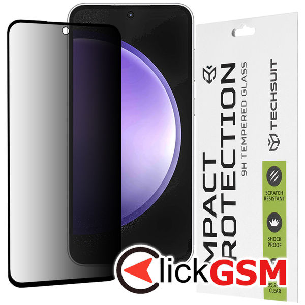 Techsuit - 111D Privacy Full?Glue - Samsung Galaxy S23 FE - Black
