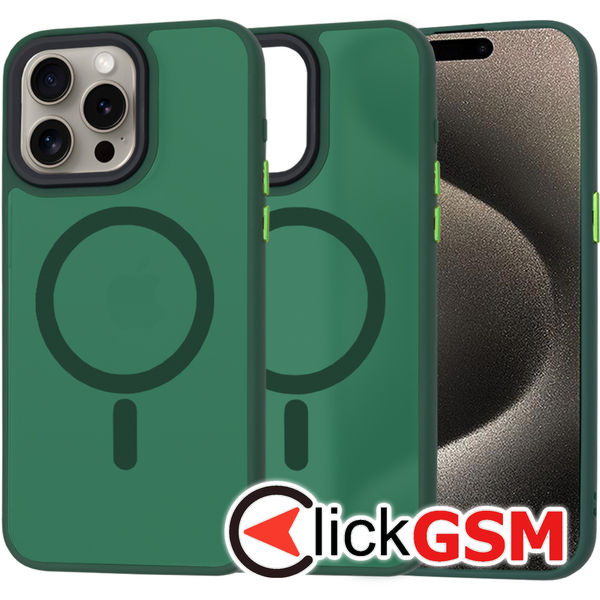 Techsuit - HaloFrost MagSafe Series - iPhone 15 Pro Max - Midnight Green