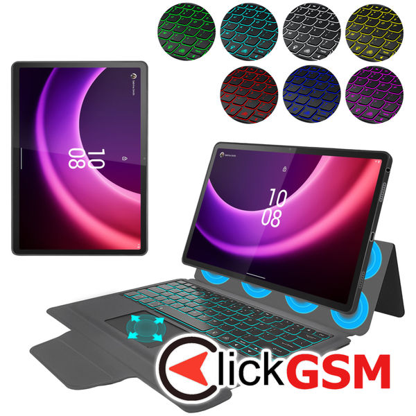Techsuit - KeyTab Pro (with RGB Wireless Keyboard) - Lenovo Tab P11 Gen 2 11.5?- Black