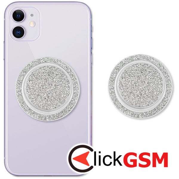 Techsuit - MagSafe Phone Ring (MPR1) - Round Shape, Polycarbonate - Silver