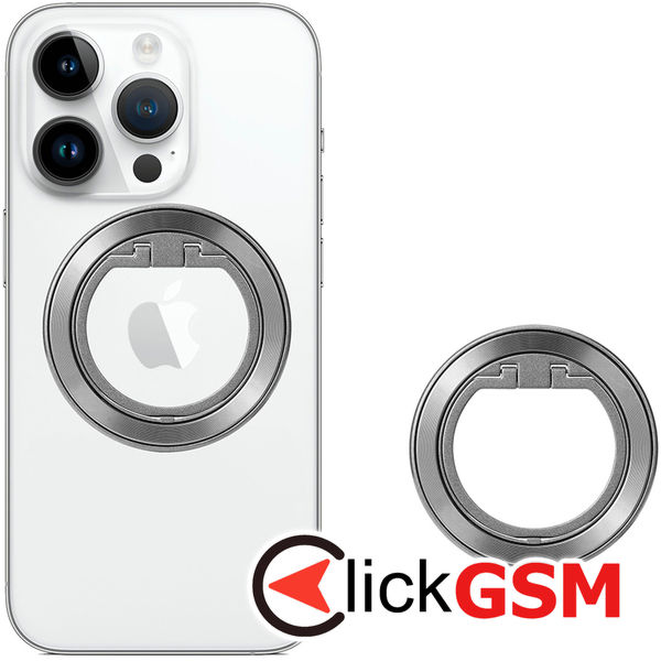 Techsuit - MagSafe Phone Ring (MPR2) - Round Shape, Aluminium Alloy - Silver