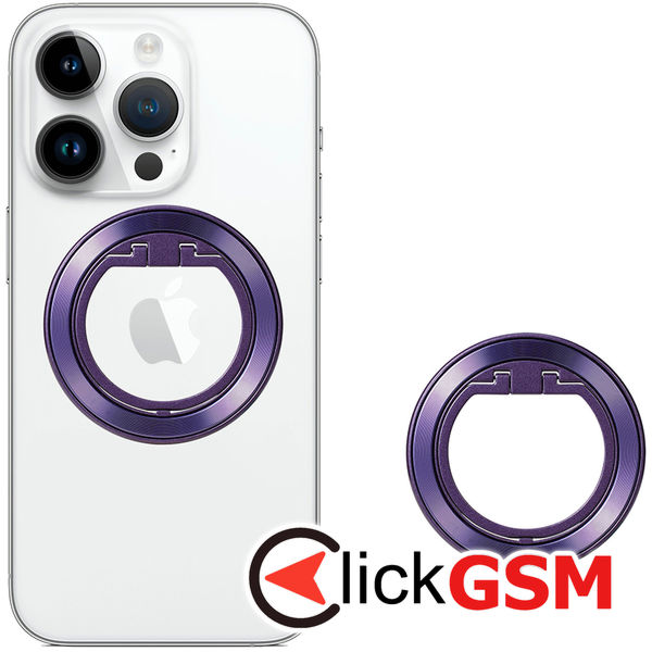 Techsuit - MagSafe Phone Ring (MPR2) - Round Shape, Aluminium Alloy - Purple