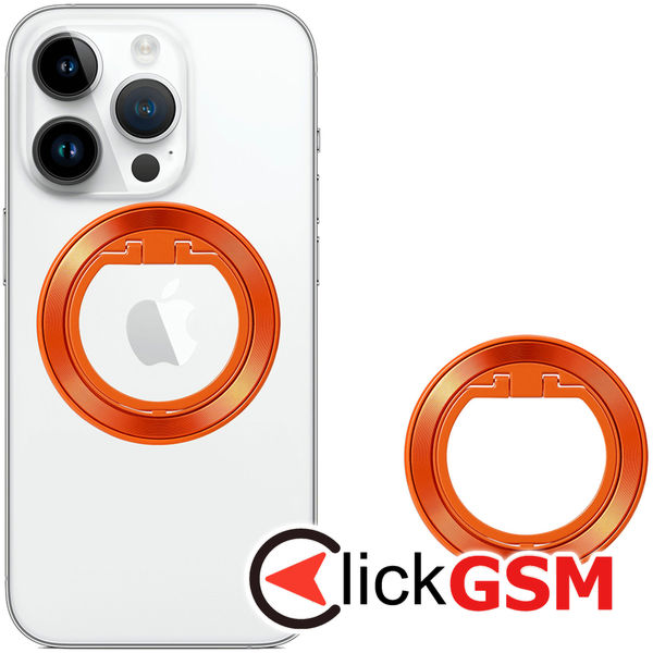 Techsuit - MagSafe Phone Ring (MPR2) - Round Shape, Aluminium Alloy - Orange