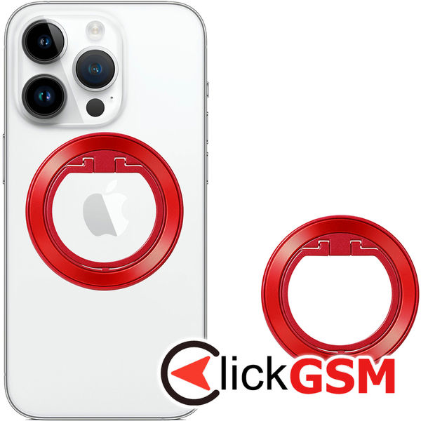 Techsuit - MagSafe Phone Ring (MPR2) - Round Shape, Aluminium Alloy - Red