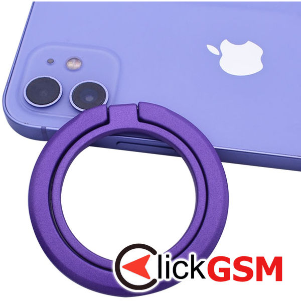 Techsuit - MagSafe Phone Ring (MPR3) - Round Shape, Aluminium Alloy, 3M - Purple